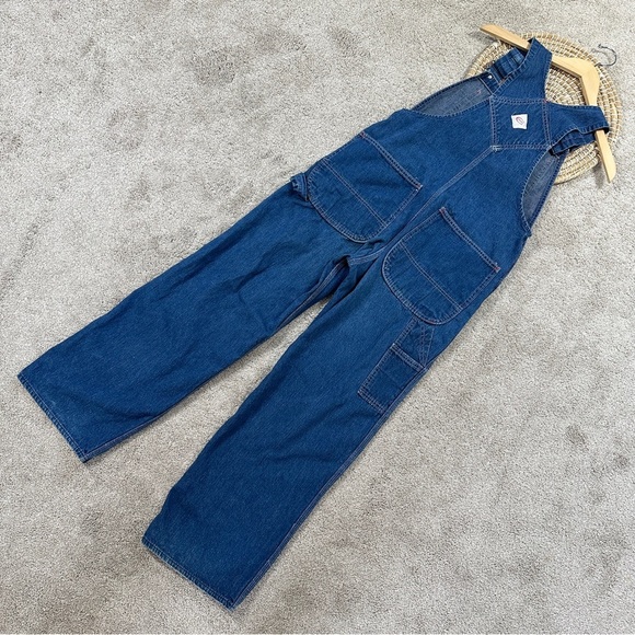 Cowden Men’s Vintage 80s Denim Bib Overall Carpenter Ranch Barn Workwear 32X28 - Picture 5 of 14